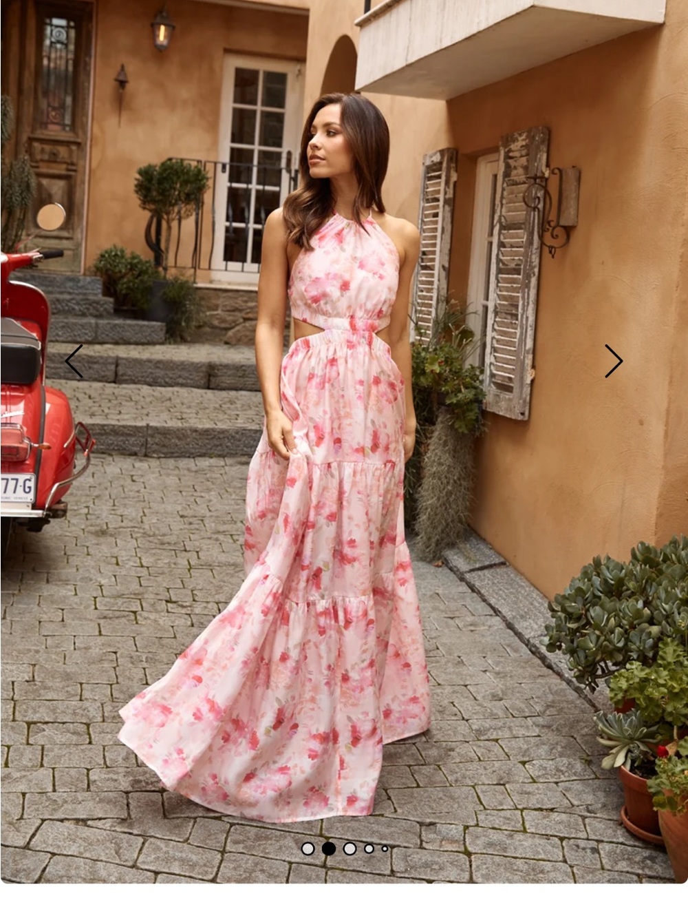 Hello Molly Floral Pink Halter Maxi Dress